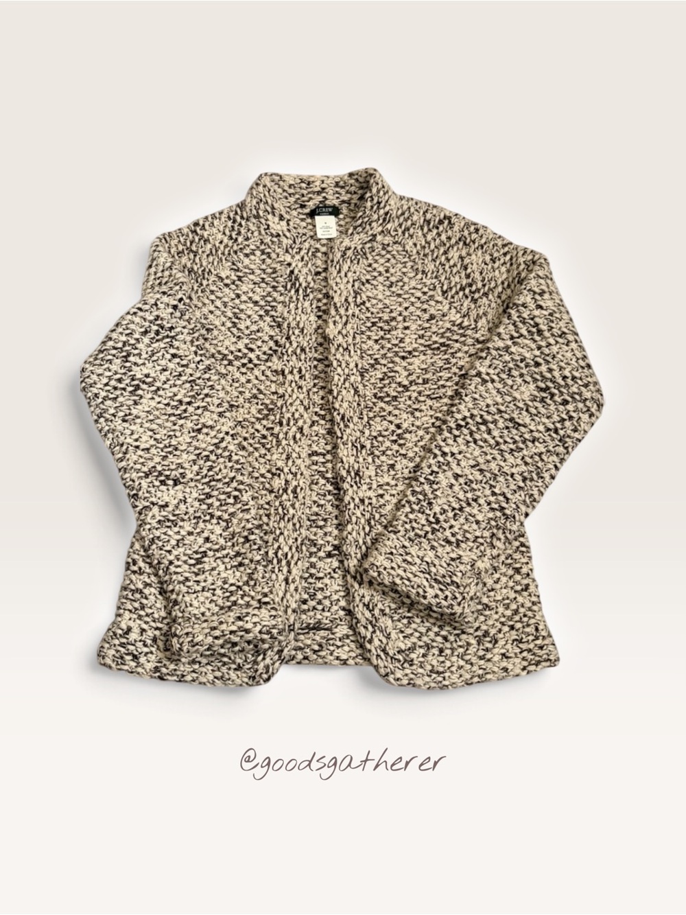 J.Crew 100% Handknit Wool Lambswool Chunky Cardigan Sweater M